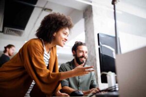 woman helping with cybersecurity