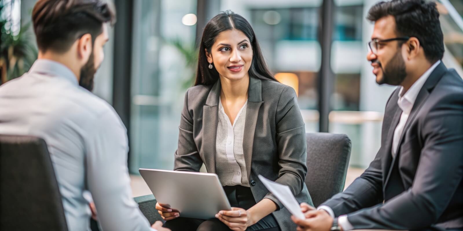 indian HR representative providing benefits counseling to employees